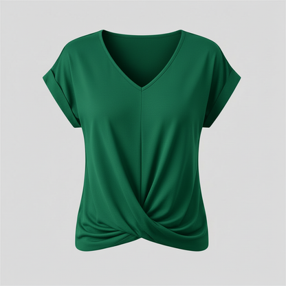 Women's Short Sleeve V-Neck Top | Casual Blouse - 13