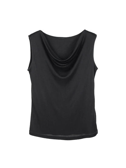 Women's Silk Jersey Tank Top | Draped Summer Top - 11
