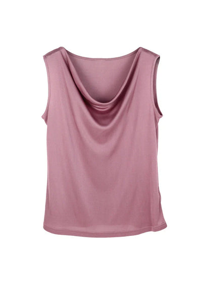 Women's Silk Jersey Tank Top | Draped Summer Top - 15