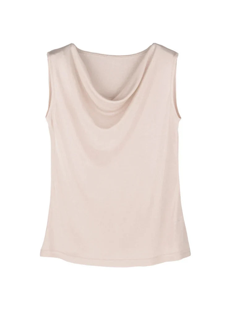 Women's Silk Jersey Tank Top | Draped Summer Top - 10