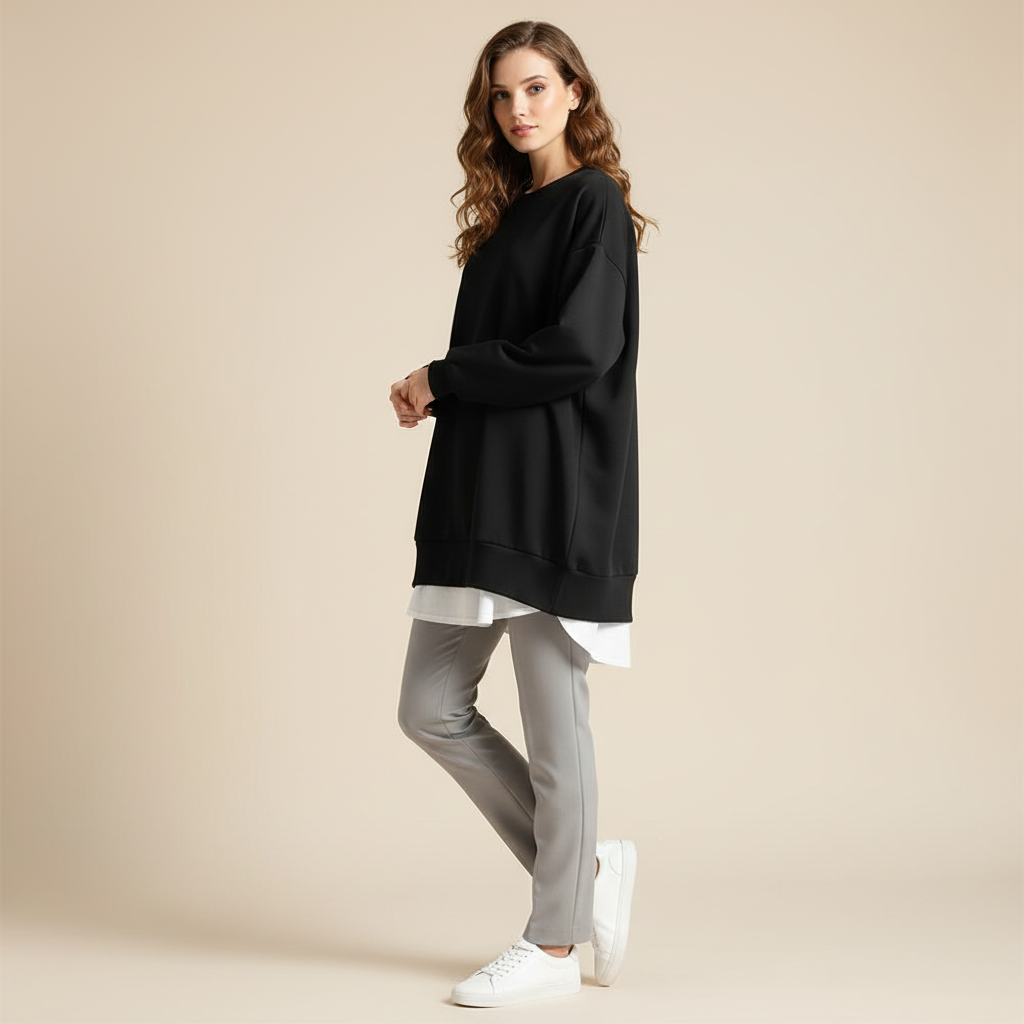 Oversized Sweatshirt for Women | Comfortable Long Sleeve Top - 2
