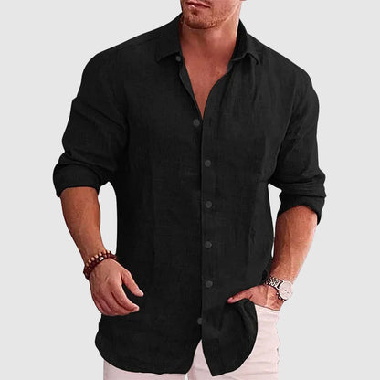 Men's Rustic Linen Shirt | Breathable Long Sleeve Shirt - 2