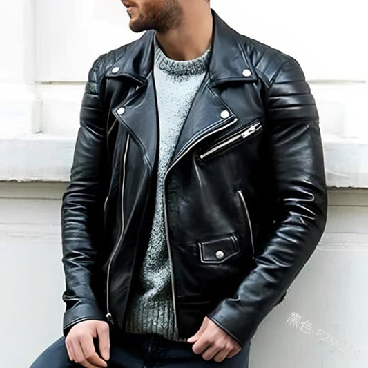 Ryder | Men's PU Leather Biker Jacket - 1