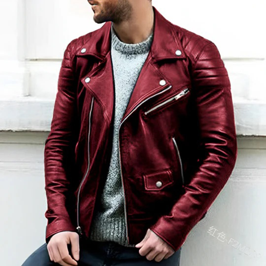 Ryder | Men's PU Leather Biker Jacket - 2