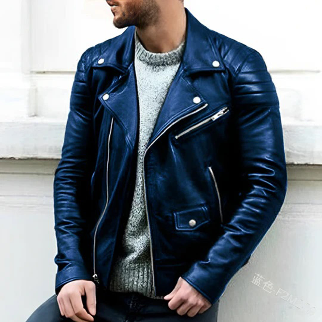 Ryder | Men's PU Leather Biker Jacket - 3