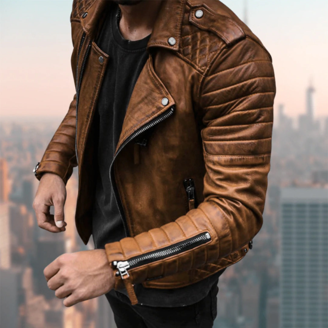 Ryder | Men's PU Leather Biker Jacket - 4