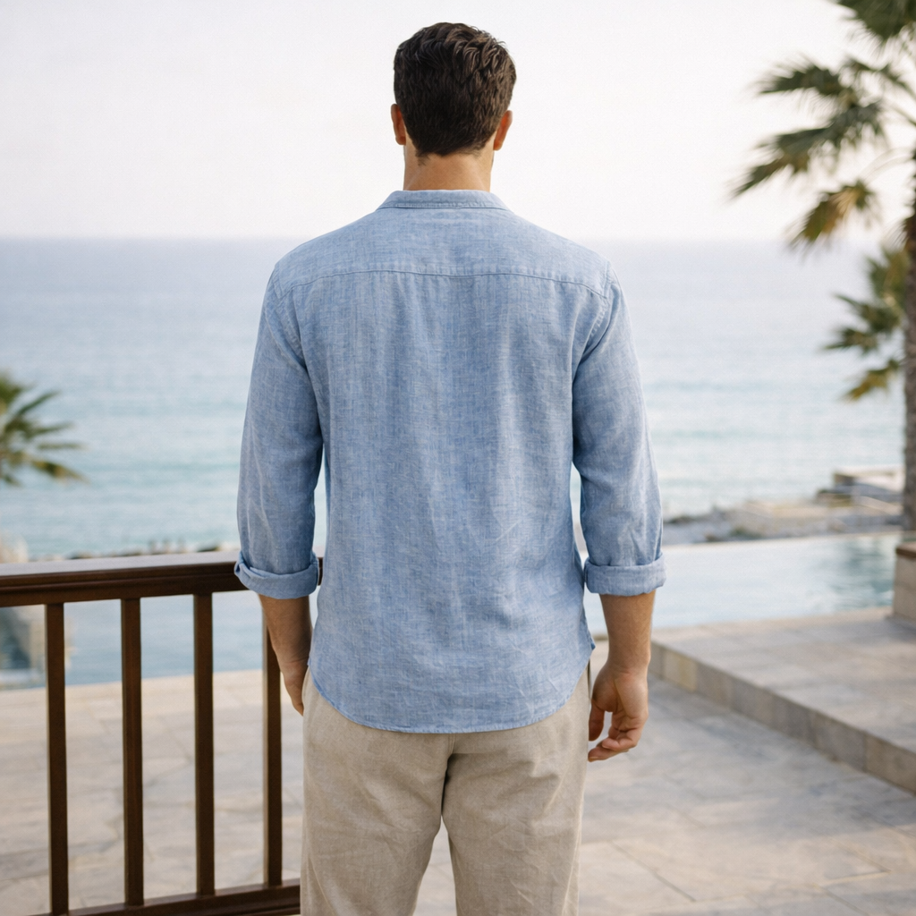 Men's Lace-Up V-Neck T-Shirt | Summer Casual Shirt - 4
