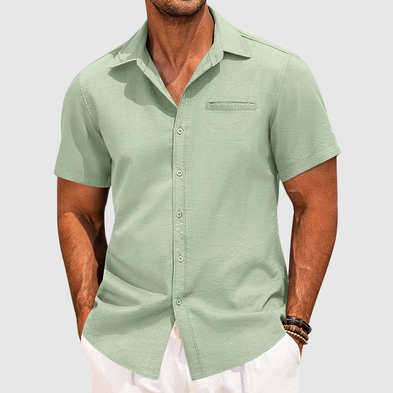 Seaford | Men's Short Sleeve Shirt with Hidden Pocket - 4