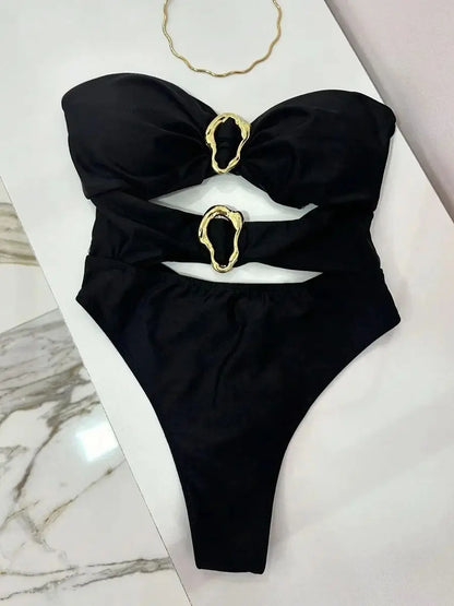 Cut-Out Bandeau One-Piece Swimsuit for Women - 11