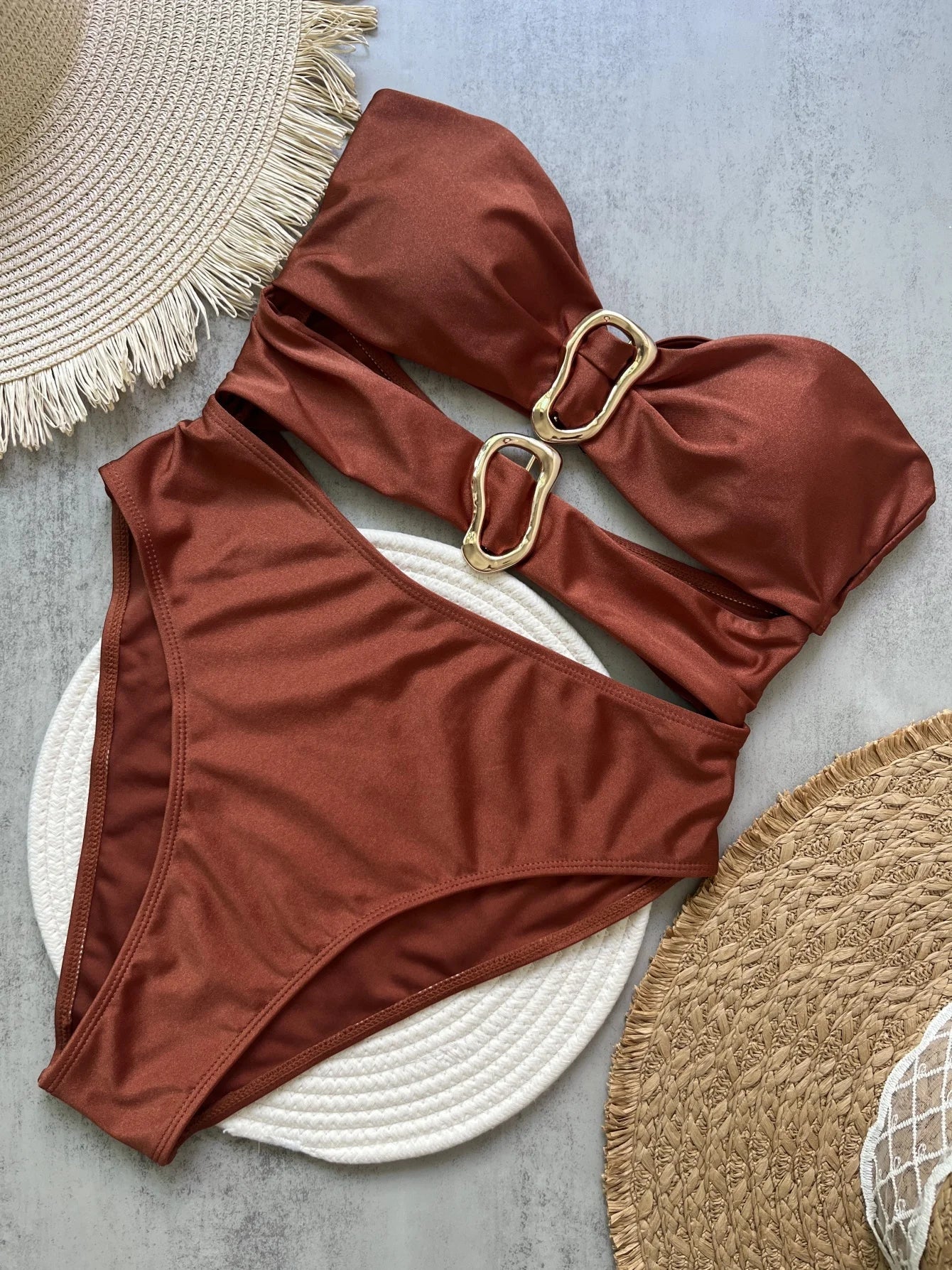 Cut-Out Bandeau One-Piece Swimsuit for Women - 15