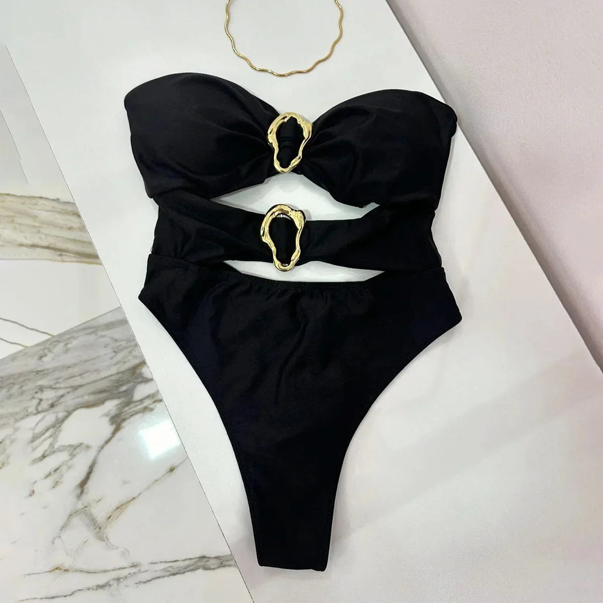 Cut-Out Bandeau One-Piece Swimsuit for Women - 17
