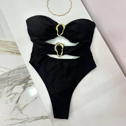 Cut-Out Bandeau One-Piece Swimsuit for Women - 17