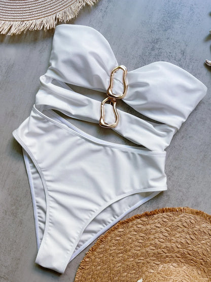 Cut-Out Bandeau One-Piece Swimsuit for Women - 18