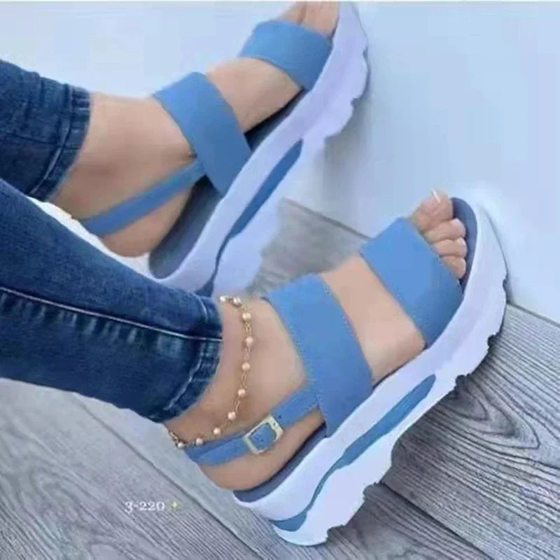 Black Wedge Sandals for Women | Low Platform Wedge Heels - 3