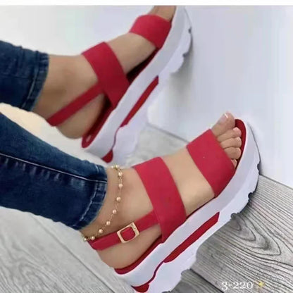 Black Wedge Sandals for Women | Low Platform Wedge Heels - 4