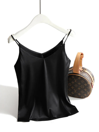 Satin Cami Top | Women's Going Out Tank Top Blouse - 11
