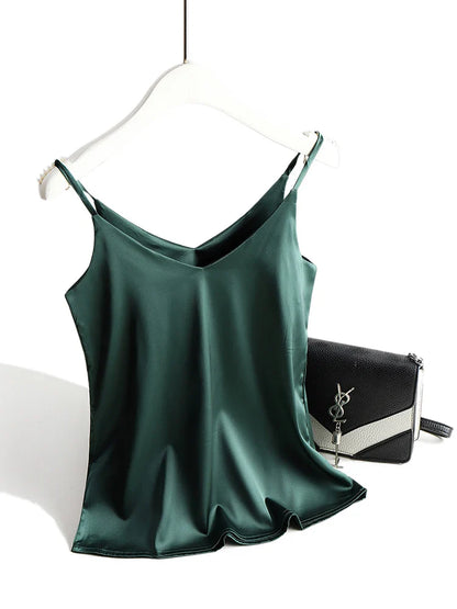 Satin Cami Top | Women's Going Out Tank Top Blouse - 7