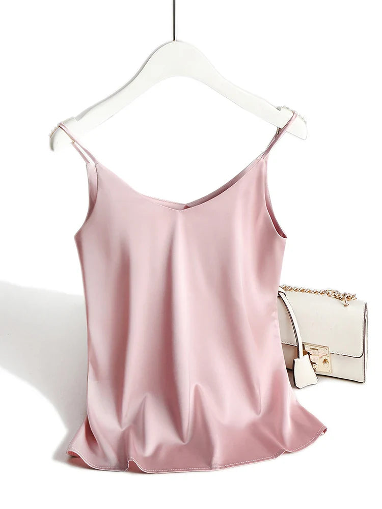 Satin Cami Top | Women's Going Out Tank Top Blouse - 9
