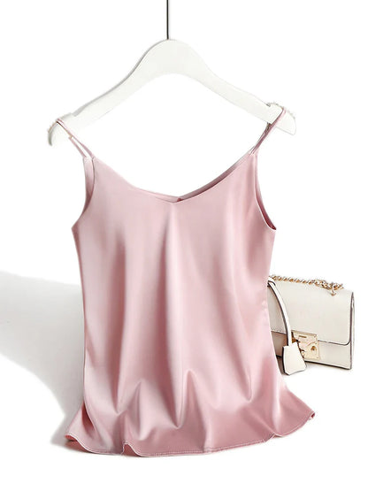 Satin Cami Top | Women's Going Out Tank Top Blouse - 9