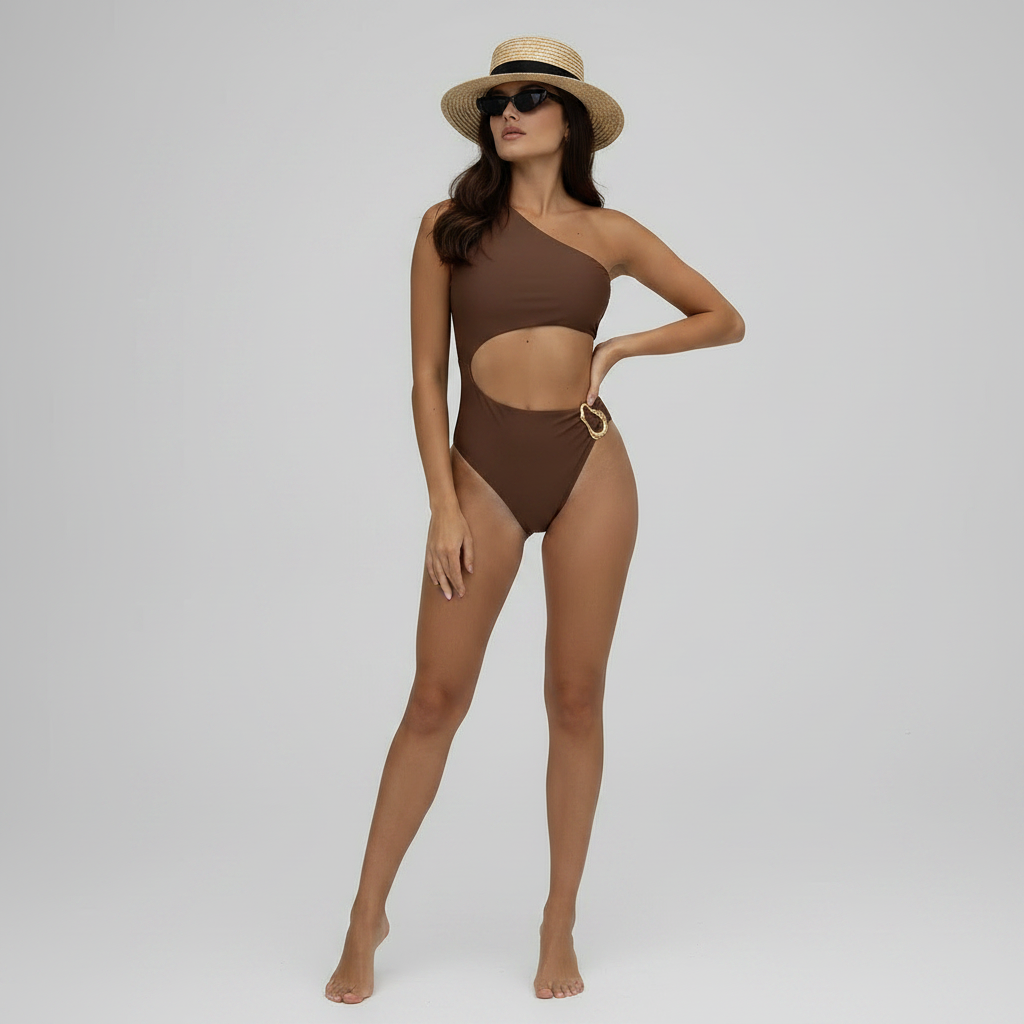 One-Shoulder High Waist Monokini | Women's Swimsuit - 2