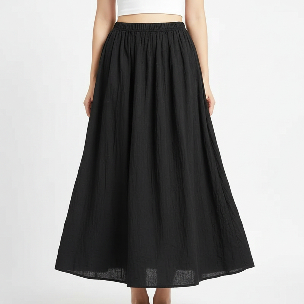 Women's Linen Skirt High Waist Pleated Summer Style - 8