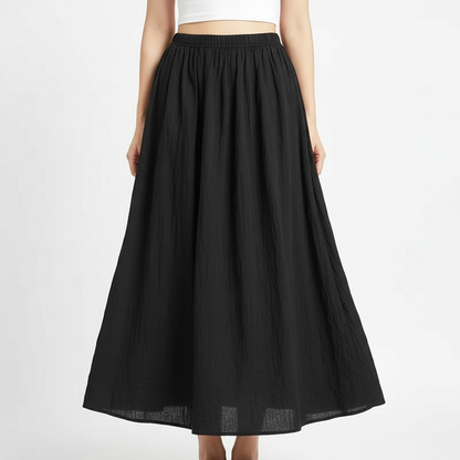 Women's Linen Skirt High Waist Pleated Summer Style - 8