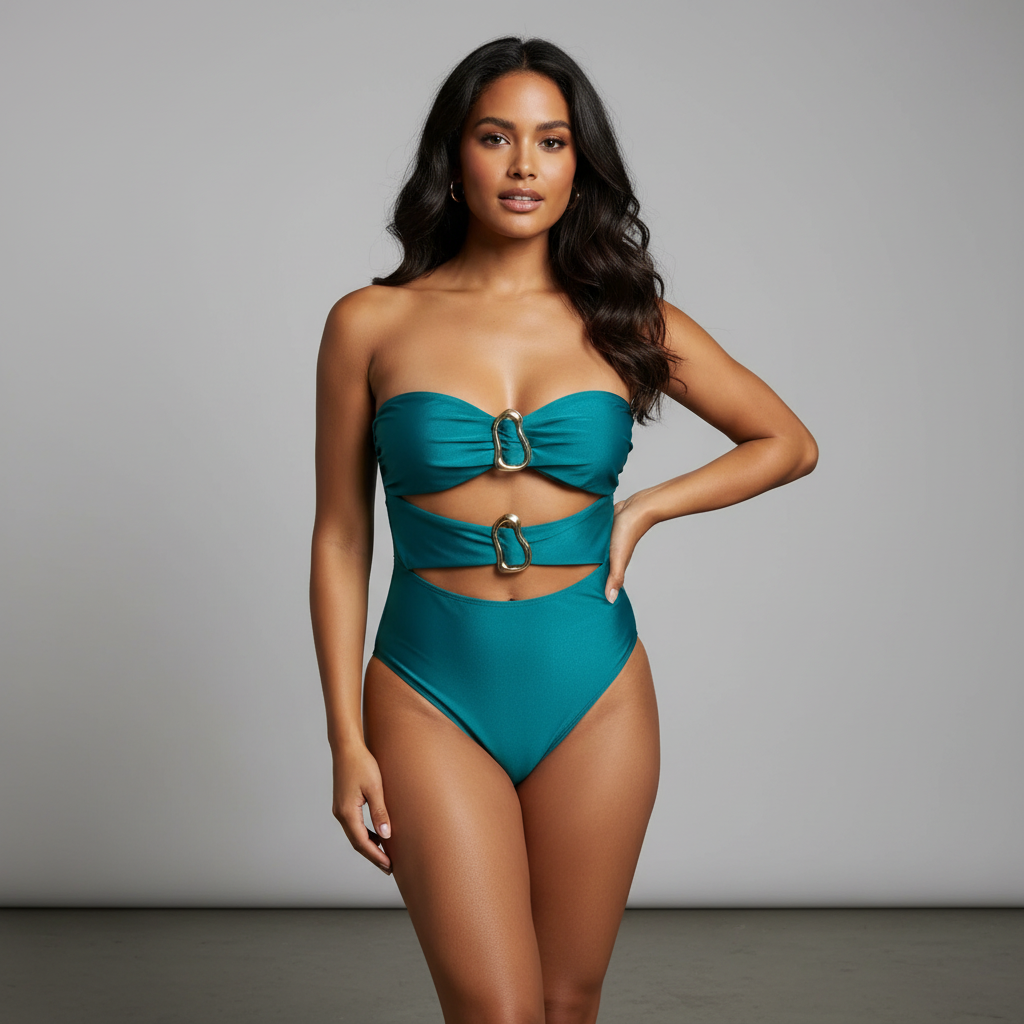 Cut-Out Bandeau One-Piece Swimsuit for Women - 4