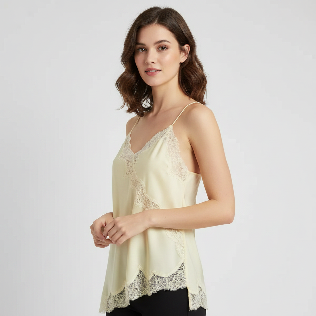 Asymmetric Slip-Top Black | Women's Camisole - 1