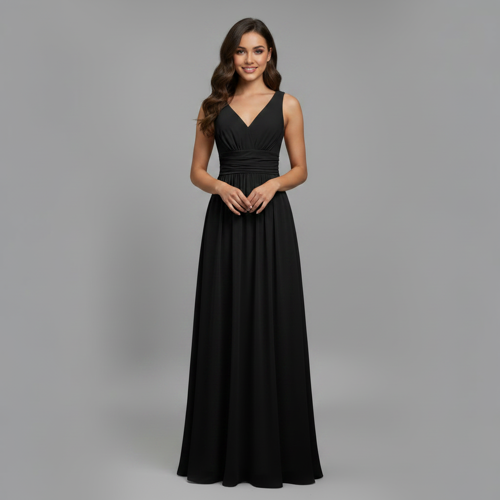 Sleeveless V-Neck Midi Dress for Women Elegant Summer - 5