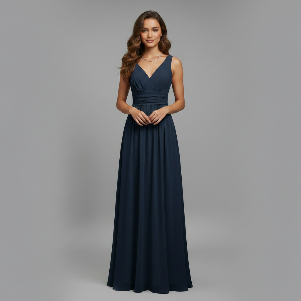 Sleeveless V-Neck Midi Dress for Women Elegant Summer - 6