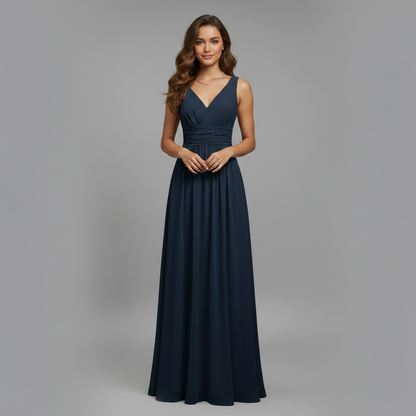 Sleeveless V-Neck Midi Dress for Women Elegant Summer - 6