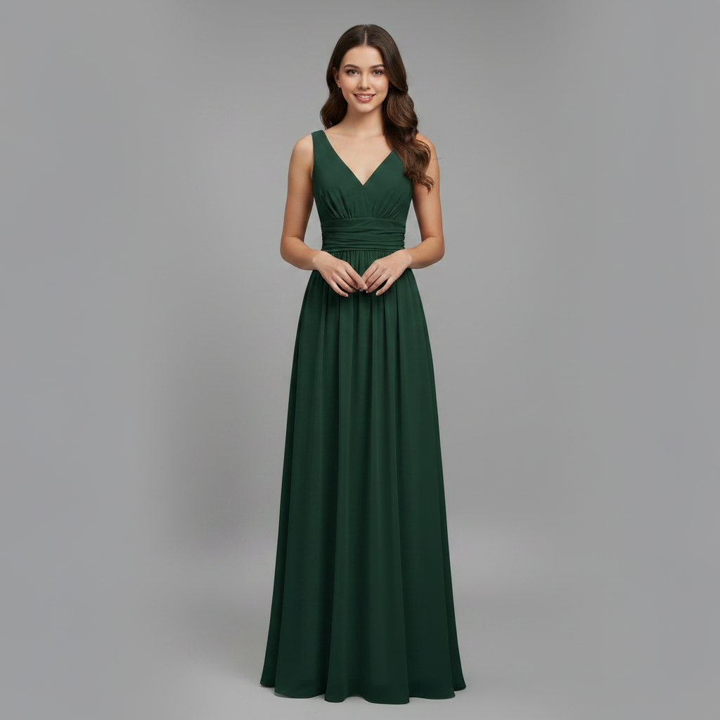 Sleeveless V-Neck Midi Dress for Women Elegant Summer - 4
