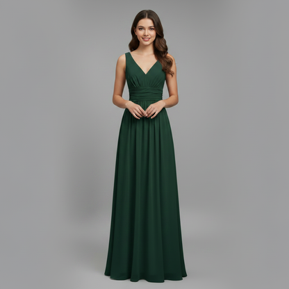 Sleeveless V-Neck Midi Dress for Women Elegant Summer - 4