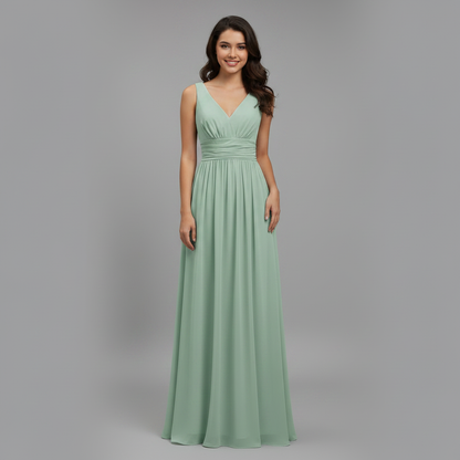 Sleeveless V-Neck Midi Dress for Women Elegant Summer - 3