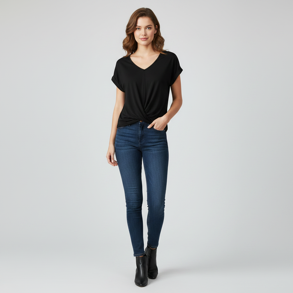 Women's Short Sleeve V-Neck Top | Casual Blouse - 7