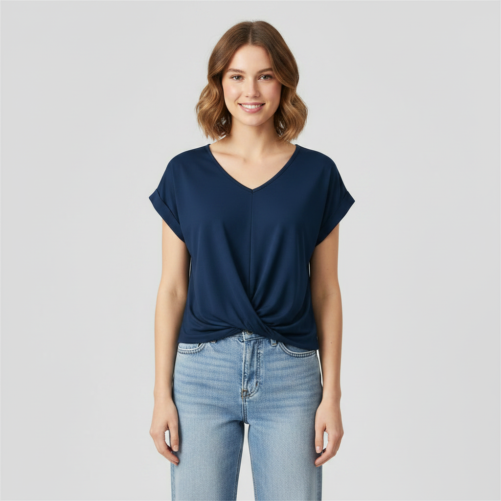 Women's Short Sleeve V-Neck Top | Casual Blouse - 6