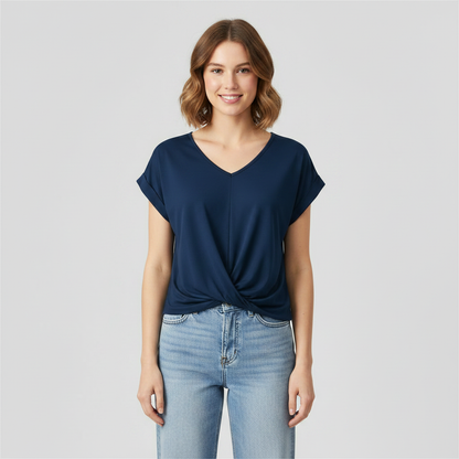 Women's Short Sleeve V-Neck Top | Casual Blouse - 6