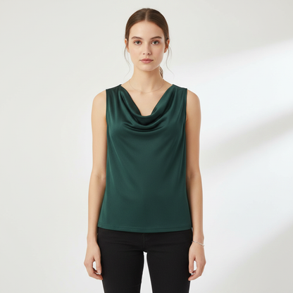 Women's Silk Jersey Tank Top | Draped Summer Top - 6
