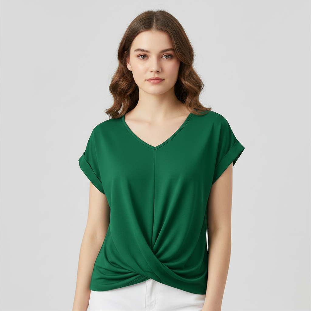 Women's Short Sleeve V-Neck Top | Casual Blouse - 5