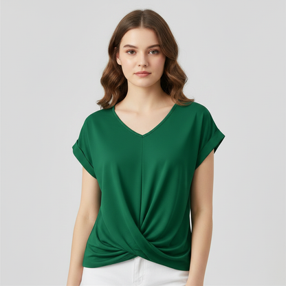 Women's Short Sleeve V-Neck Top | Casual Blouse - 5
