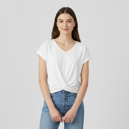 Women's Short Sleeve V-Neck Top | Casual Blouse - 4