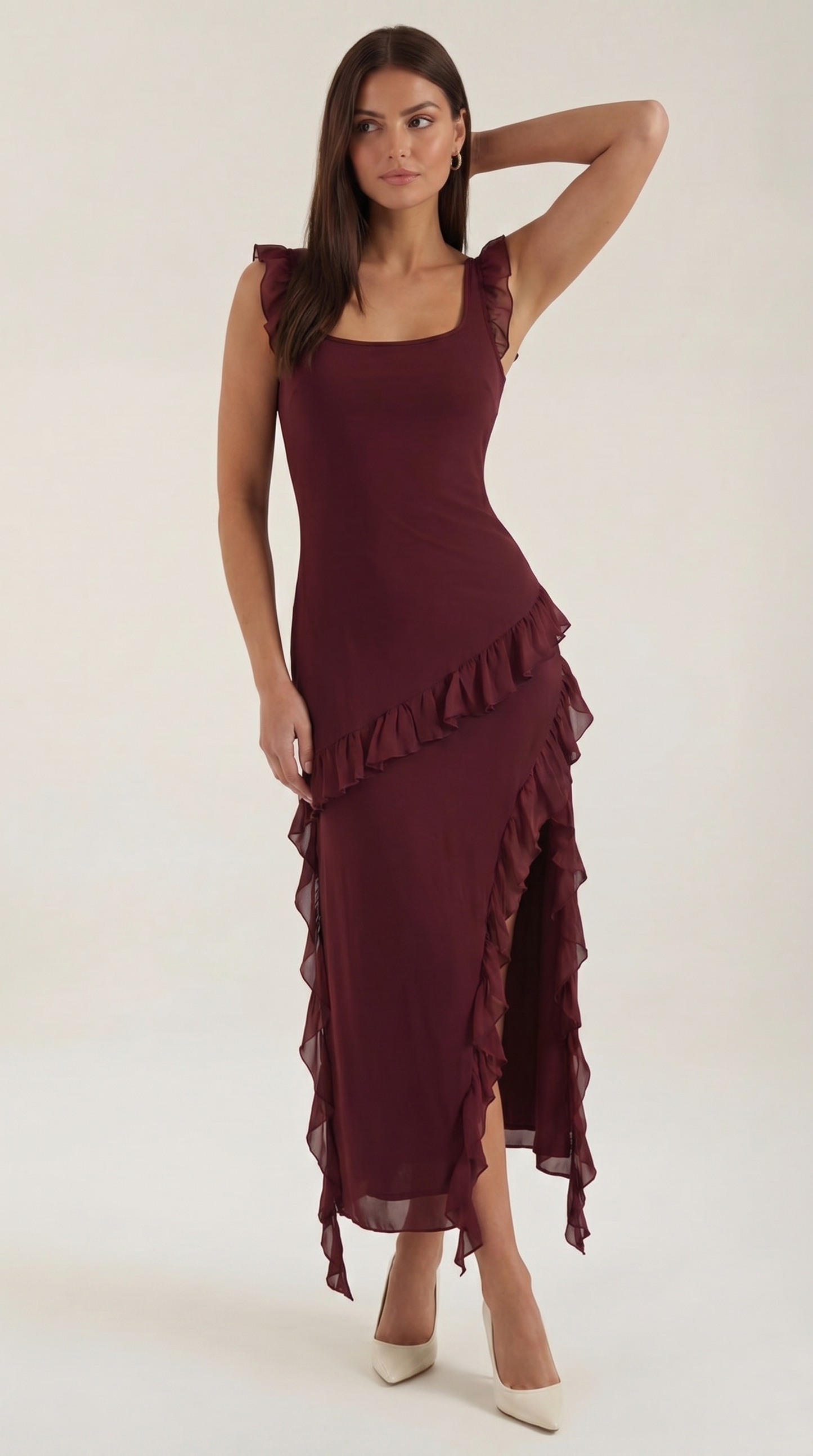 Susan | Women's Ruffled Maxi Dress - 12