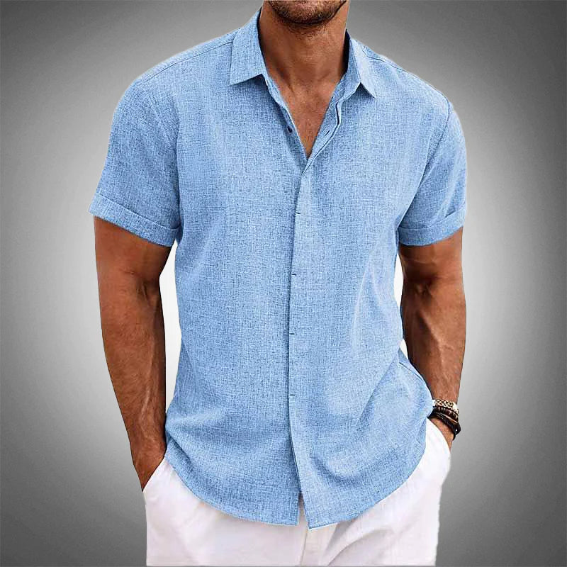 Men's Tropical Linen Shirt | Short Sleeve Casual Shirt - 1