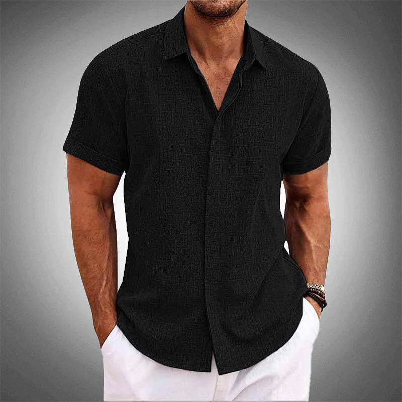 Men's Tropical Linen Shirt | Short Sleeve Casual Shirt - 3