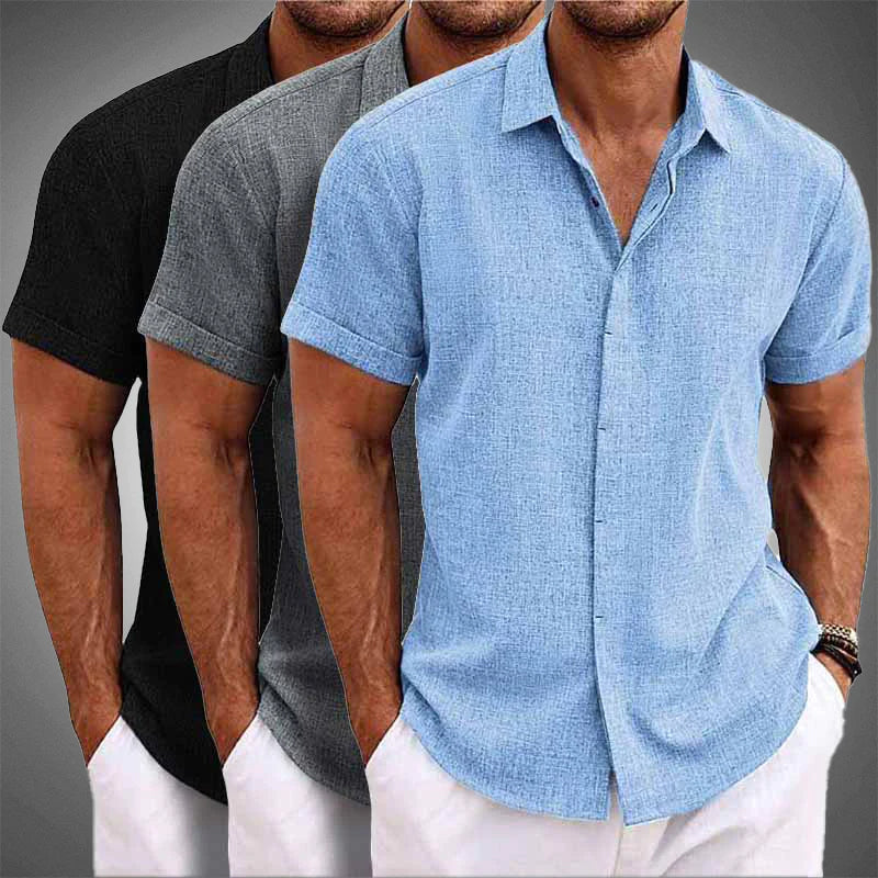 Men's Tropical Linen Shirt | Short Sleeve Casual Shirt - 4