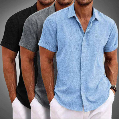 Men's Tropical Linen Shirt | Short Sleeve Casual Shirt - 4