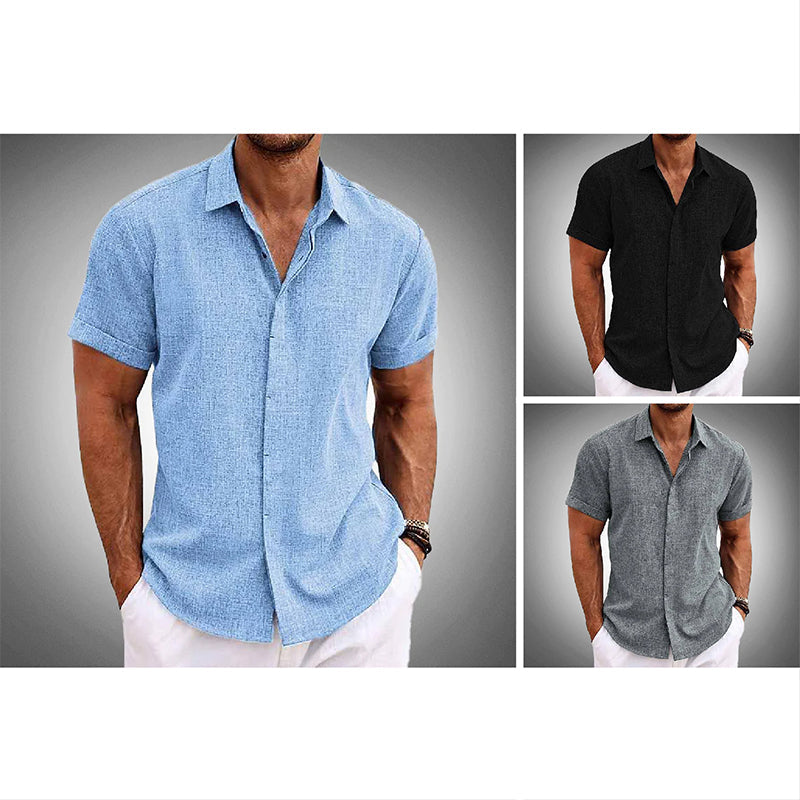 Men's Tropical Linen Shirt | Short Sleeve Casual Shirt - 5