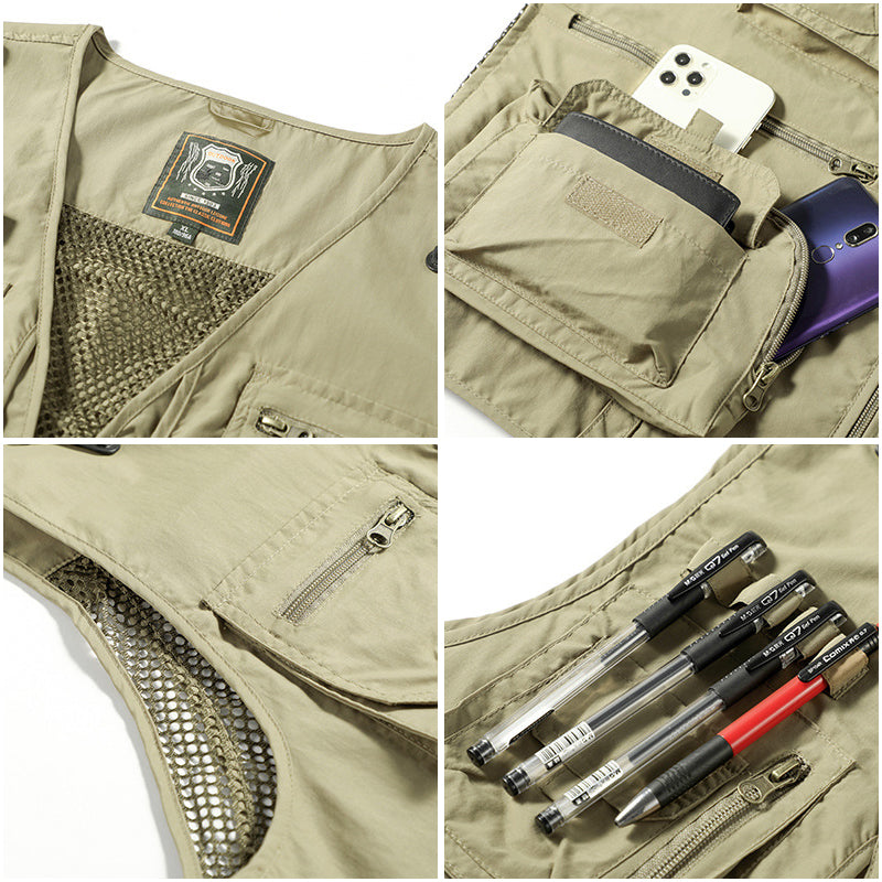 Unisex Summer Outdoor Vest with Multiple Pockets - 7