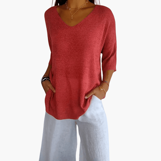 Women's V-Neck T-Shirt | Casual Short Sleeve Womens Shirts - 1
