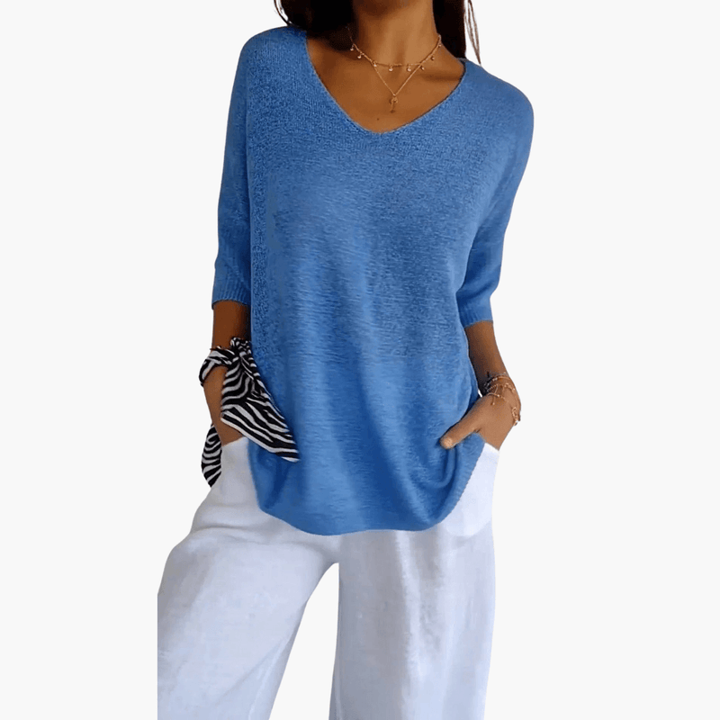 Women's V-Neck T-Shirt | Casual Short Sleeve Womens Shirts - 2